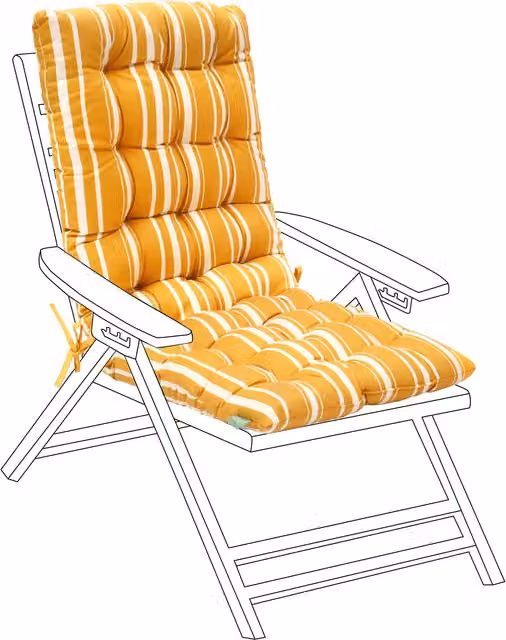 Gardenista Horizon Printed Outdoor High Back Garden Rocking Chair Cushion in Yellow
