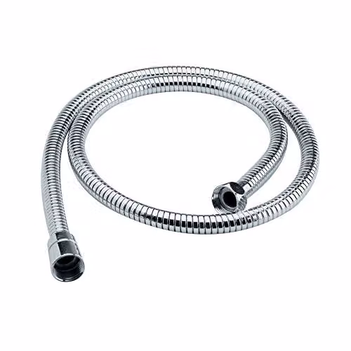 Nuie A391 Modern Brass Shower Flex Hose, 1500mm, Chrome and Silver