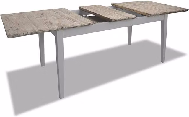 Florence Rectangular Extending Dining Table in Dove Grey with Butterfly Leaf