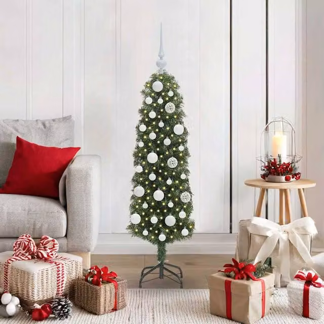 Berkfield Home Artificial Christmas Tree with 150 LEDs and Stand, Green, Height: 120 cm