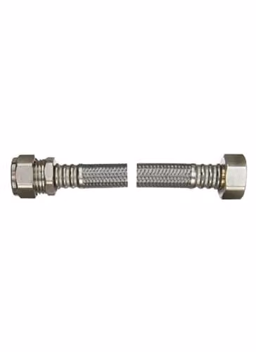 McAlpine Flexible Tap Connector 15mm x 3/4 inch, 100cm, Silver