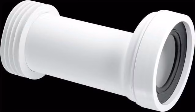 McAlpine White Plastic 20mm Offset Adjustable Length Rigid WC Connector – 1