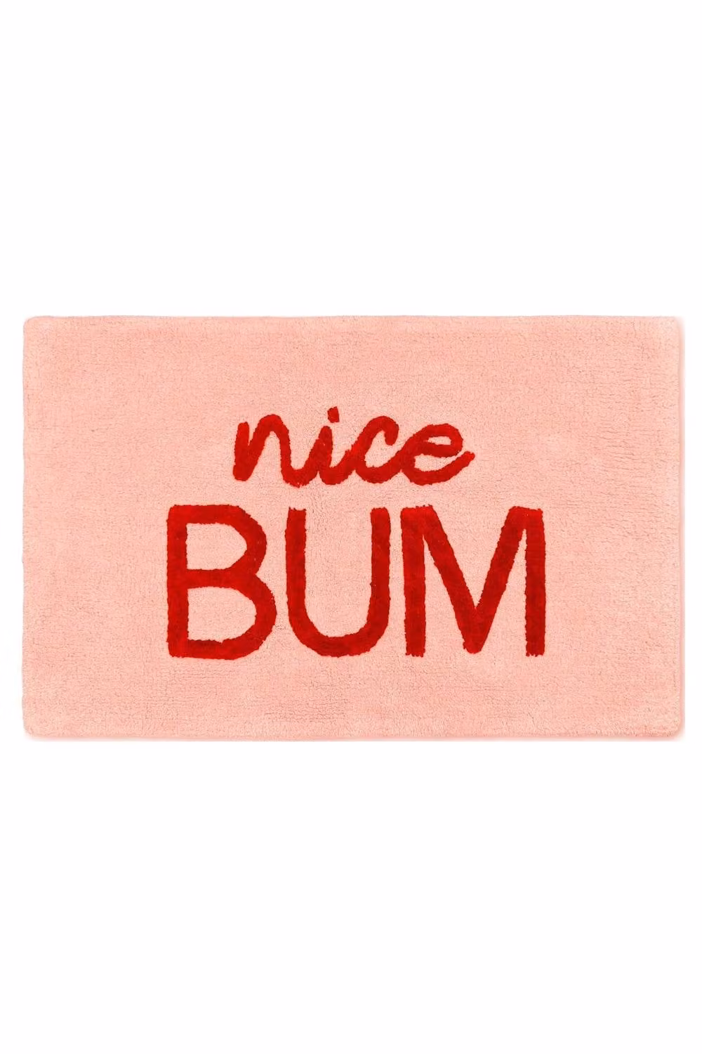 Mooky Mats Nice Bum Slogan Bath Mat, Non-Slip and Machine Washable, Pink/Red, W: 50 cm x D: 80 cm – 2