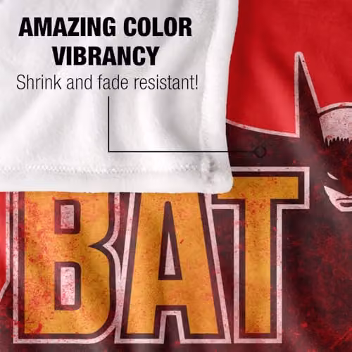 Warner Bros. Batman 2022 Vintage Bat Logo Red Silky Touch Super Soft Fleece Throw Blanket W/D/H: 127.0 x 152.4 x 152.4 cm – 3