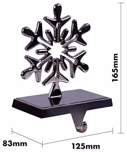 mysmartbuy Set of 2 Star Design Christmas Stocking Holders in White and Grey Metal – 3