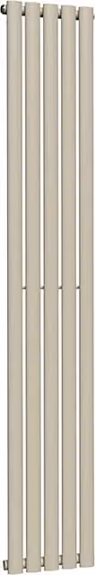 Lux Heat Oval Coloured Vertical Radiator in Moon Dust, H 180 cm x W 30 cm