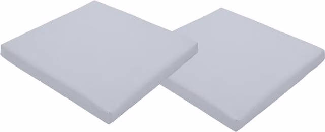 Gardenista Grey Square Outdoor Garden Chair Cushion Set of 2 with Water Repellent Fabric