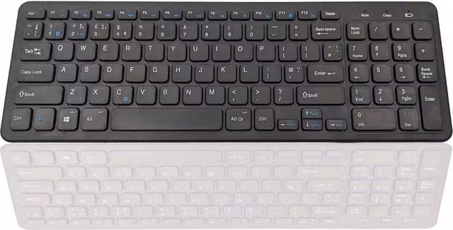 Accuratus ECO Step One Wireless Bluetooth and RF Keyboard in Duck Egg Blue and Black