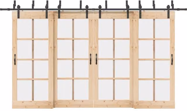 Berkfield Home Sliding Door Hardware Kit, Matt Black Steel