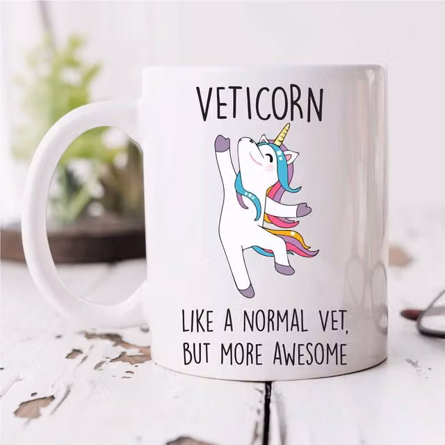 60 Second Makeover Limited Veticorn Awesome Vet Unicorn Ceramic Mug in White