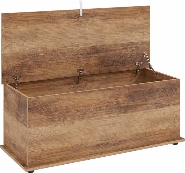 HOMCOM 113L Grey Storage Chest with Flip-Top Lid and Safety Hinges, W/D/H: 100 x 40 x 40 cm – 1