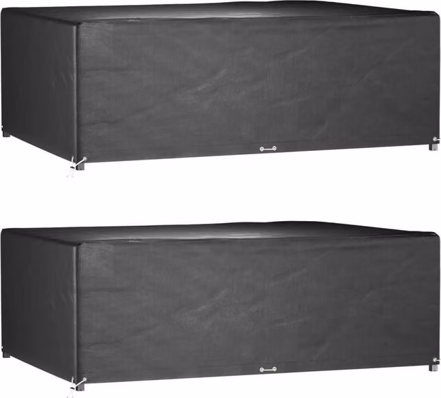 Berkfield Home Water Repellent Rectangular Garden Furniture Covers, 2 Pack, Black, W/D/H: 240 x 180 x 80 cm