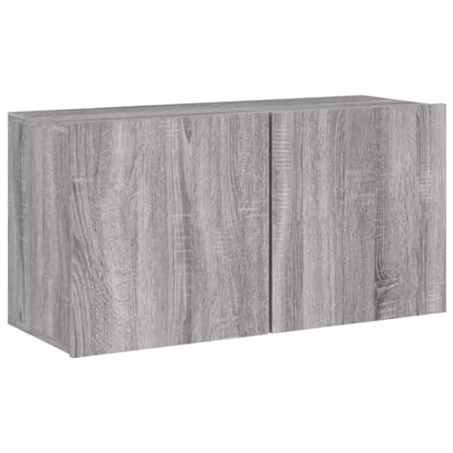 vidaXL Modern Wall-mounted TV Cabinet in Grey, W: 80 cm, D: 30 cm, H: 41 cm