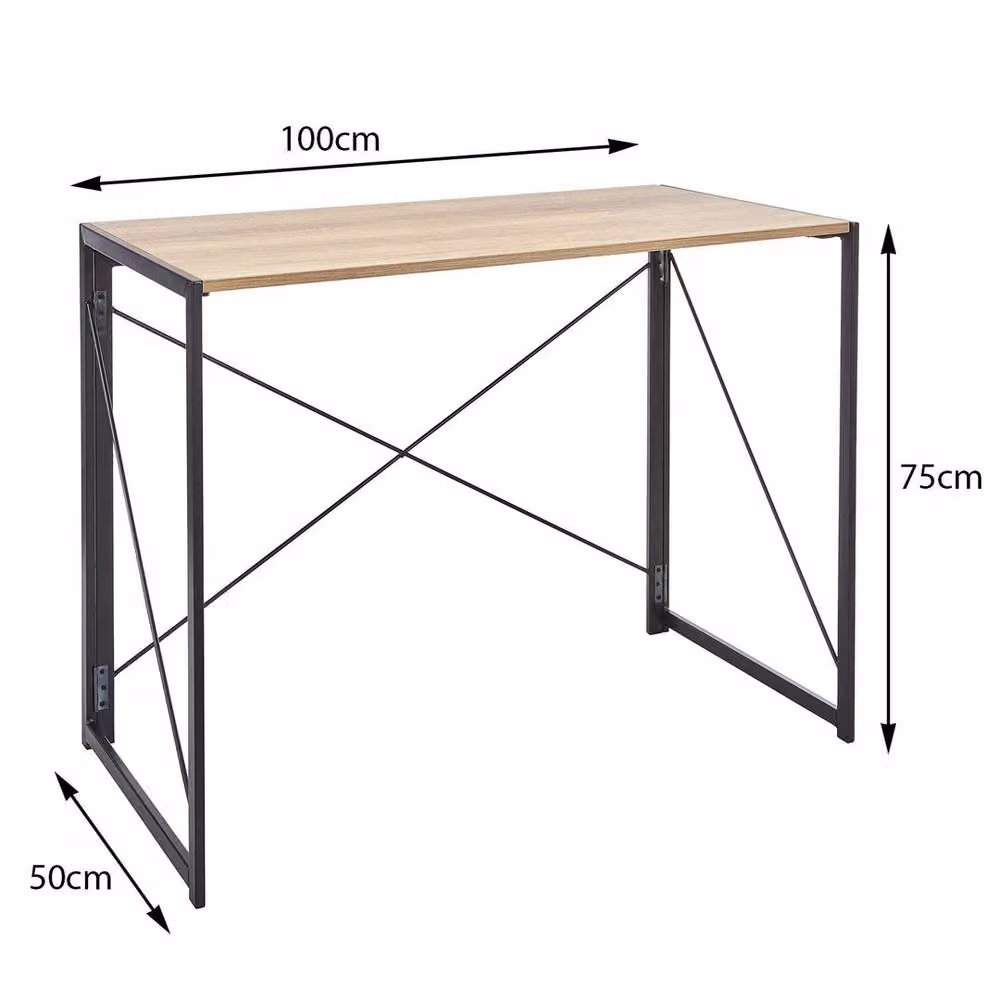 PAWNORA Brown Folding Rectangular Computer Desk – 2