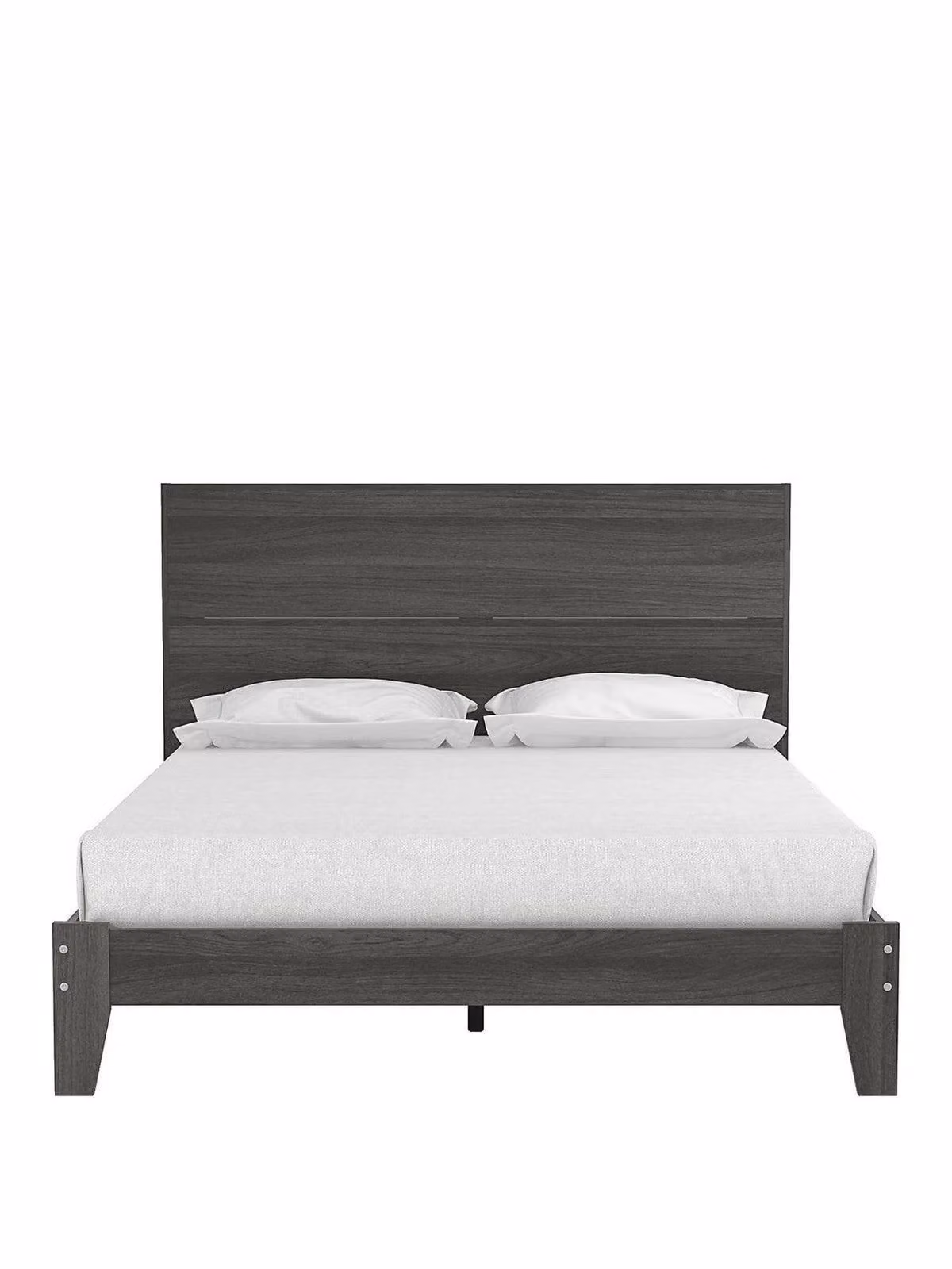 Camberley King Size Bed in Dark Oak Effect with Integrated Shelf Headboard and Side Compartments, Brown, H: 211.9 cm x W: 180 cm x D: 160.3 cm