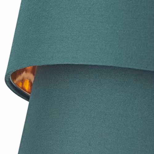 Happy Homewares Modern Round Green Fabric Ceiling Pendant Lamp Shade with Copper Inner, W/D/H: 20 x 20 x 30 cm – 6
