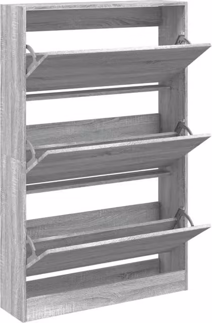 Berkfield Home Grey Sonoma Shoe Cabinet with Tilting Compartments, W/D/H: 80 x 21 x 125.5 cm – 1