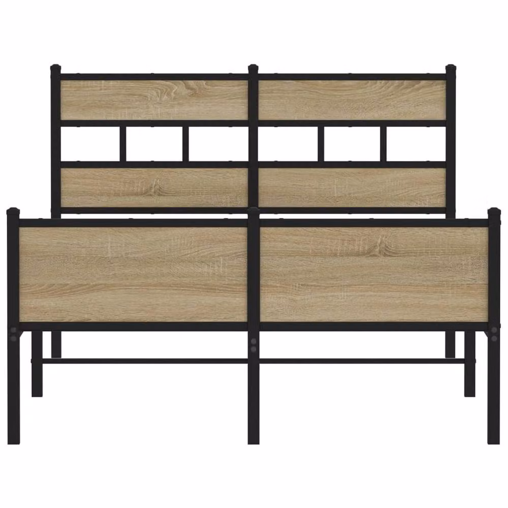 Berkfield Home Elegant Bed Frame in Sonoma Oak and Brown, W/D/H: 120 x 200 cm – 3