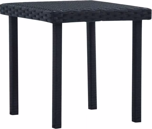 Berkfield Home Garden Black Poly Rattan Tea Table, W/D/H: 40 x 40 x 40 cm – 1
