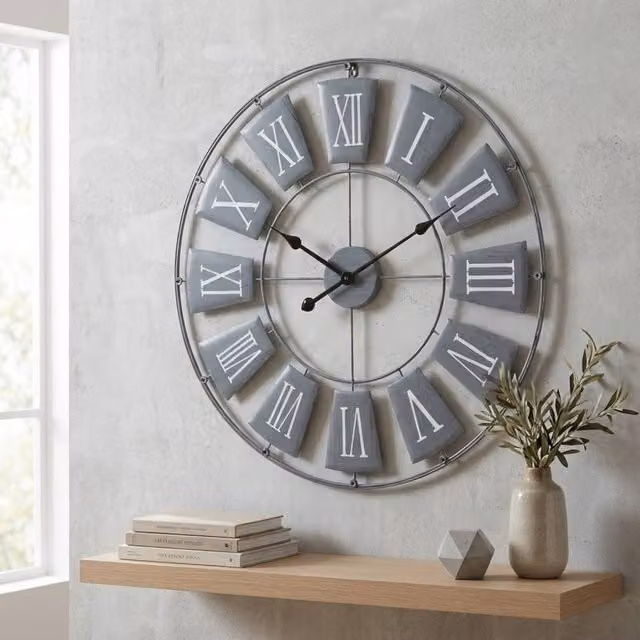 Garden Greatness Vitus Slate Grey Metal Wall Clock