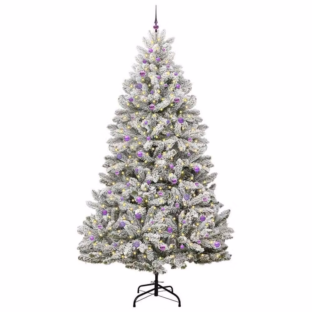 Berkfield Home Artificial Christmas Tree in Green and White, Height: 270 cm – 3