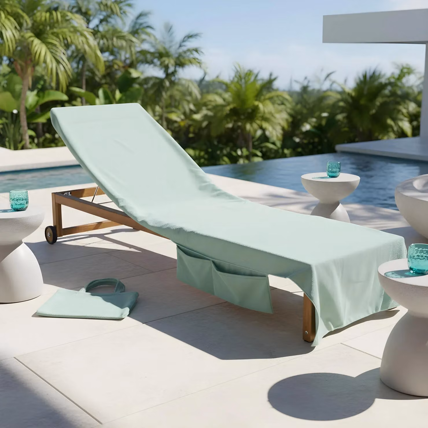 OHS Microfibre Quick Dry Absorbent Beach Towel in Green – 3