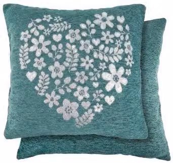 New Edge Blinds Blue Love Heart Chenille Cushion Cover, W/D/H: 43 x 43 x 43 cm – 1