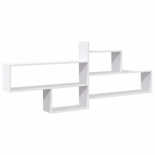 vidaXL Wall Mounted White MDF Shelf W/D/H: 167.5 x 18 x 68 cm