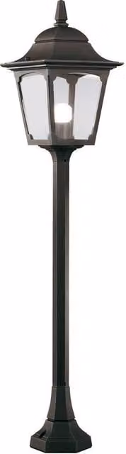 Netlighting Chapel Black Outdoor Post Lantern with Transparent Glass, IP44, E27