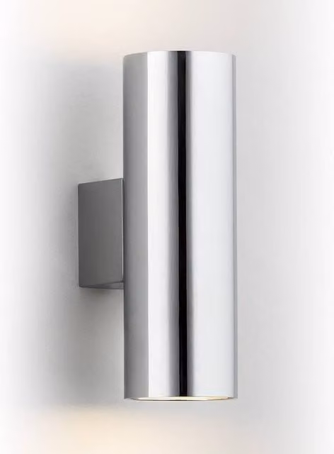 Netlighting Mitos Up & Down Modern Cylinder Wall Lamp in Chrome Silver