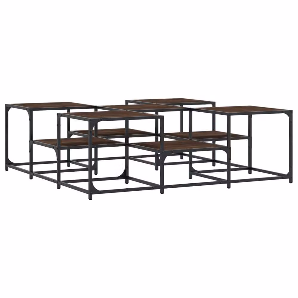 Berkfield Home Decorative Coffee Table in Brown Oak, W/D/H: 121 x 121 x 40 cm – 2