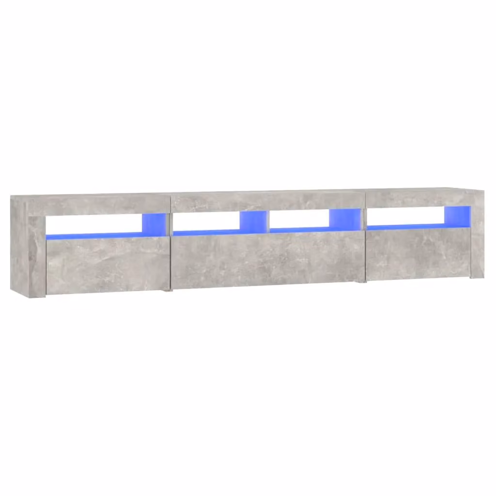 Berkfield Home Modern TV Cabinet with LED Lights in Concrete Grey, W: 210 cm, D: 40 cm, H: 35 cm – 2