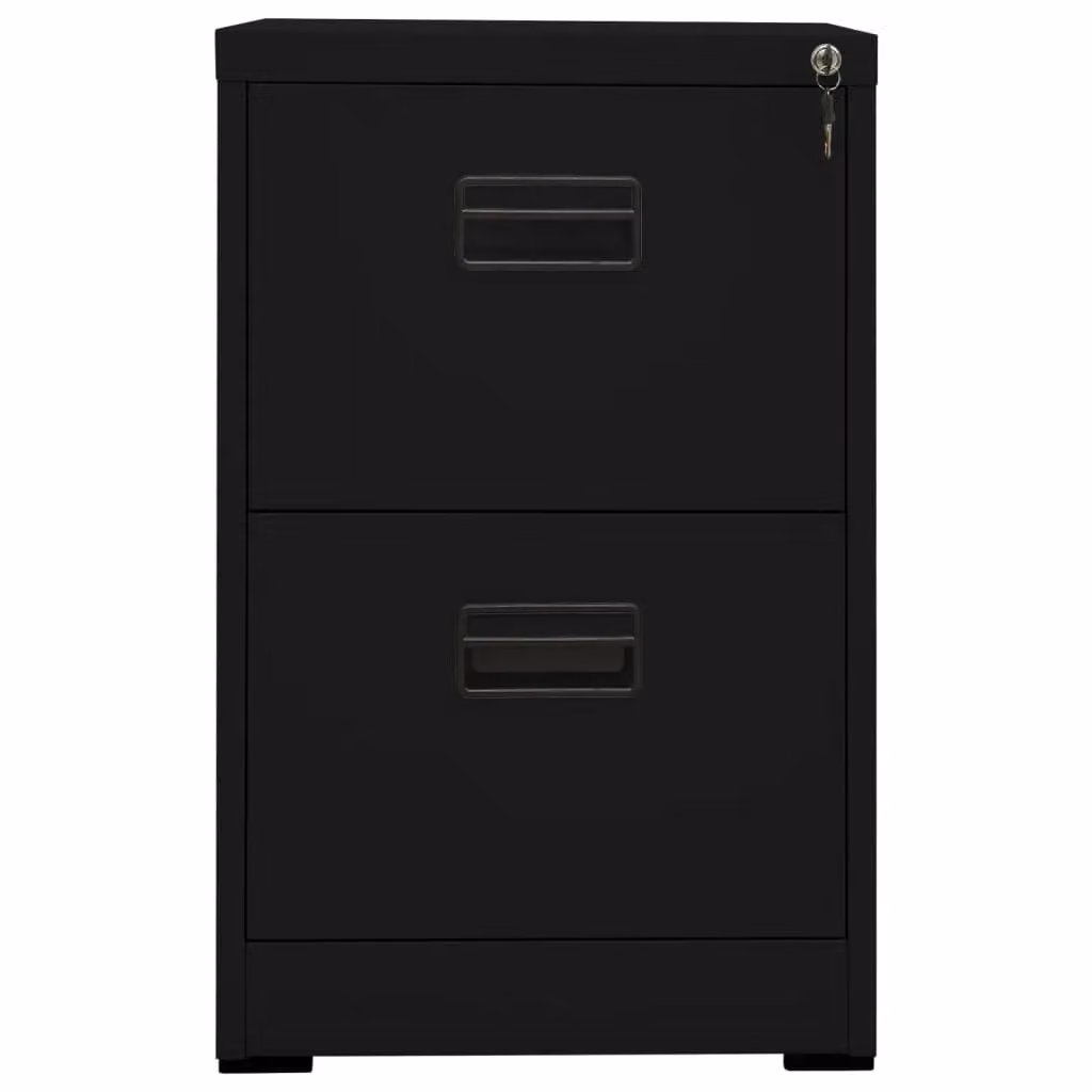 Berkfield Home Black Steel Filing Cabinet W: 46 cm, D: 62 cm, H: 72.5 cm – 2