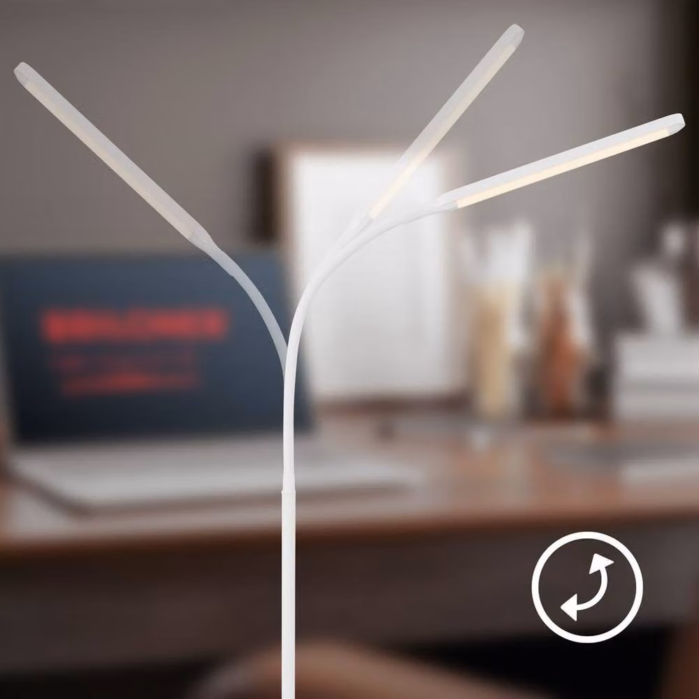 Briloner LED Floor Lamp in White, Dimmable and Adjustable with Touch Control and USB, W/D/H: 21 x 21 x 170 cm – 4