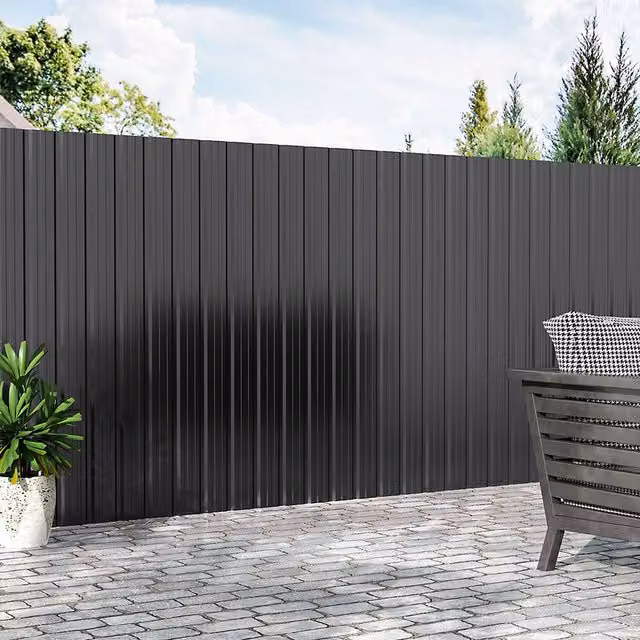 Breeins Black Steel Corrugated Metal Panels