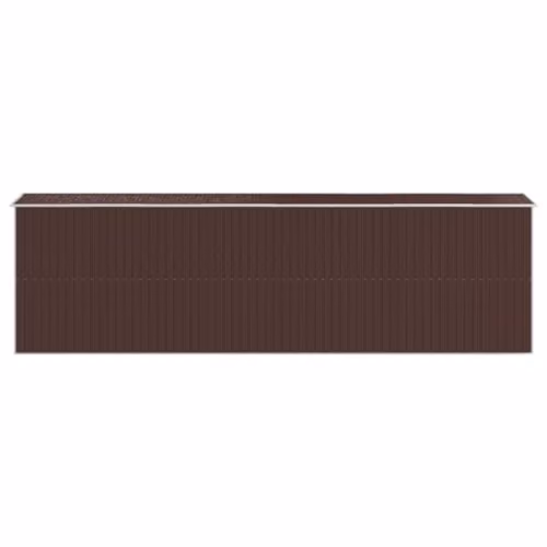 vidaXL Garden Shed Outdoor Storage House in Dark Brown Galvanised Steel, W/D/H: 689 x 192 x 223 cm – 4