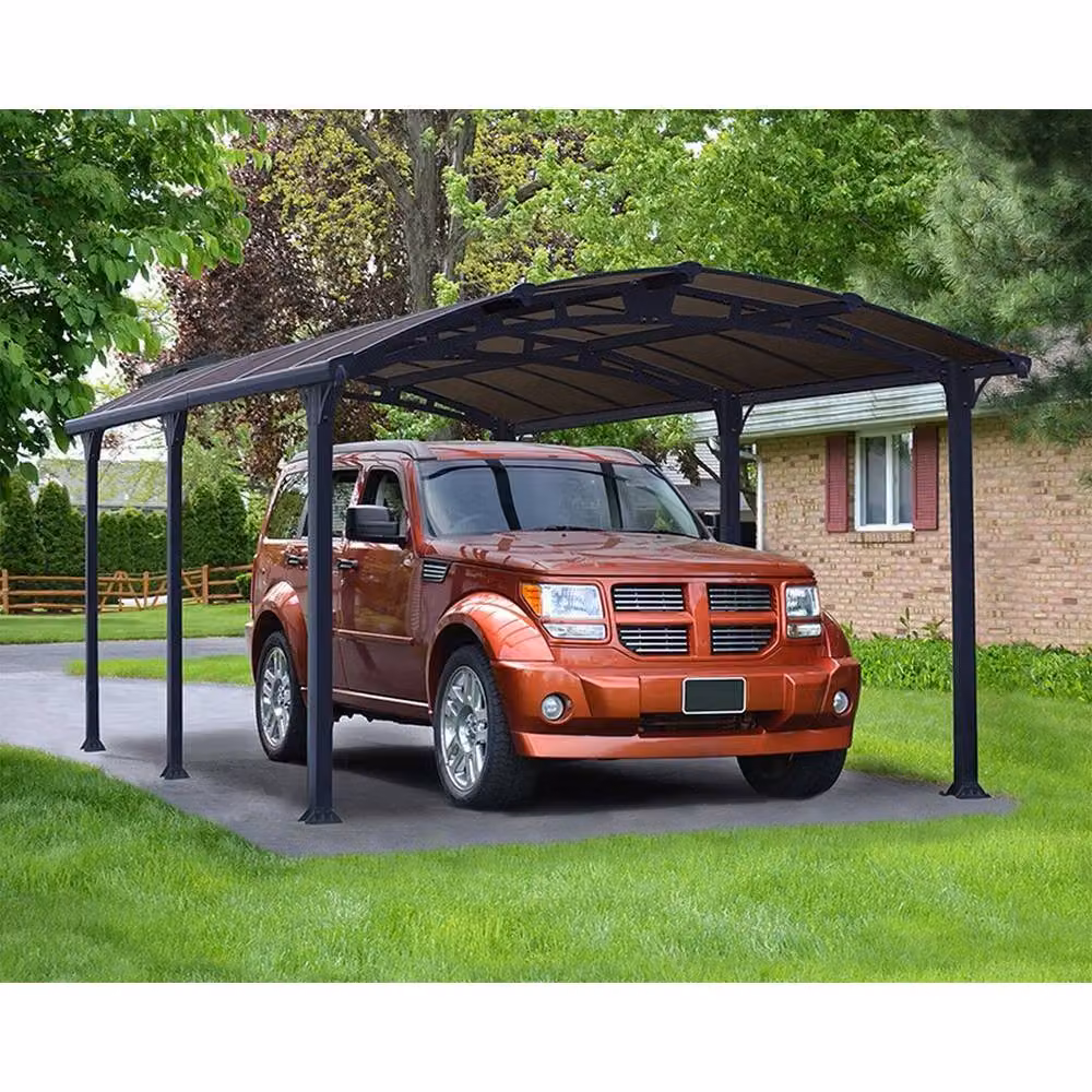 Palram Arcadia Carport 5000 Polycarbonate Carport in Grey, W: 359 cm, H: 242 cm, L: 507 cm – 2