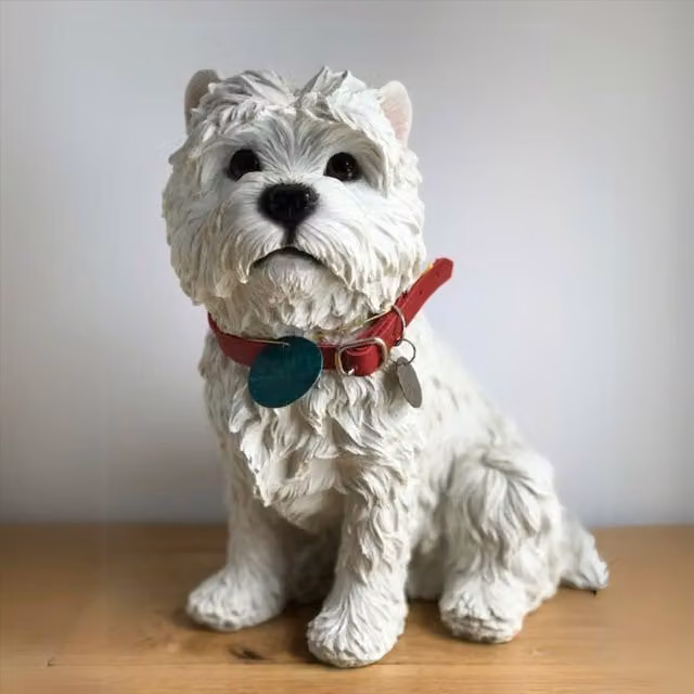Leonardo Animal Crackers Large Realistic Sitting West Highland Terrier Figurine in White – 1