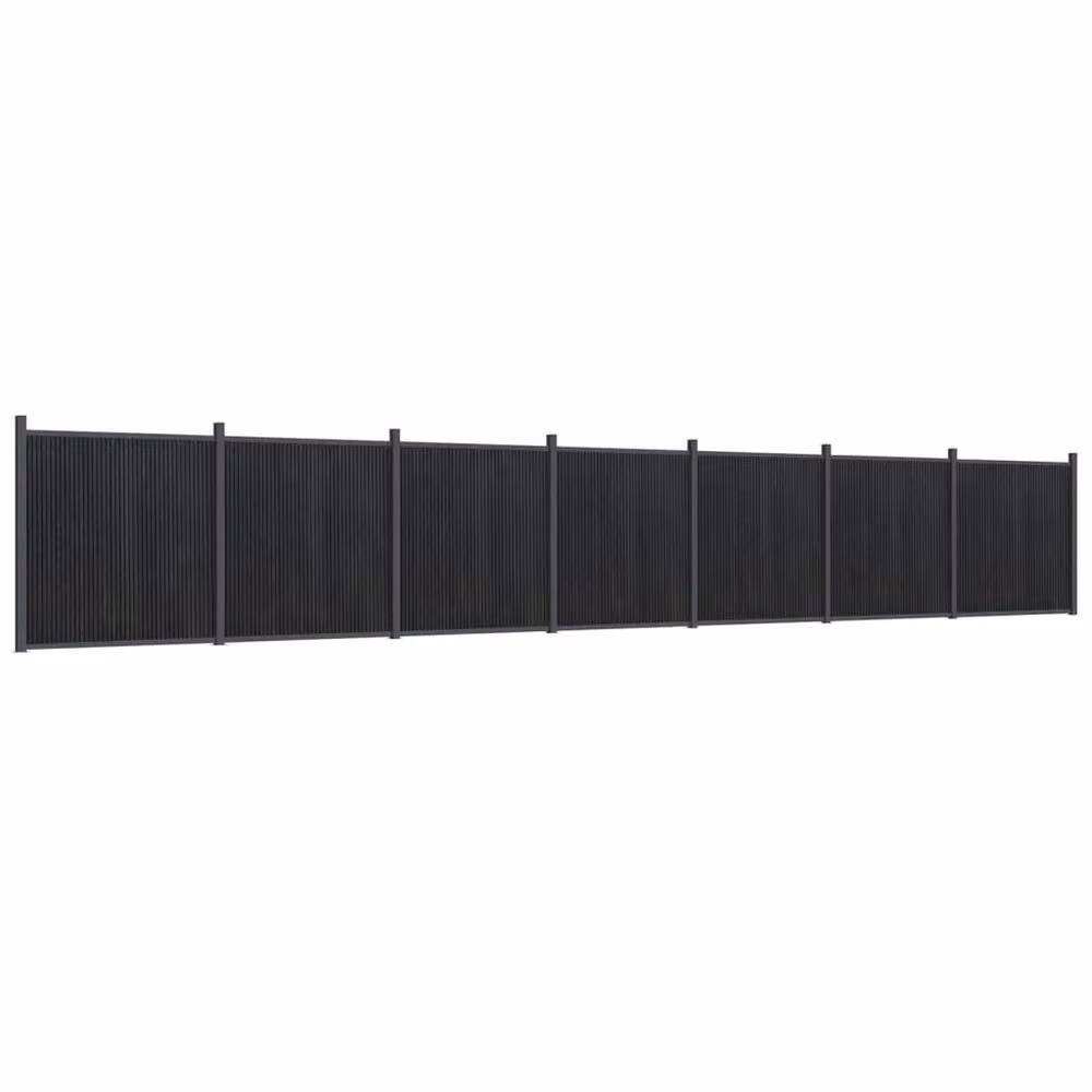 Berkfield Home Durable WPC and Aluminium Fence Panel, Grey, W: 1218 cm, H: 186 cm – 2