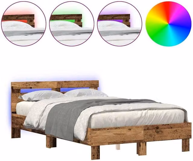 Berkfield Home Engineered Wood Bed Frame in Brown, W/D/H: 120 x 190 cm