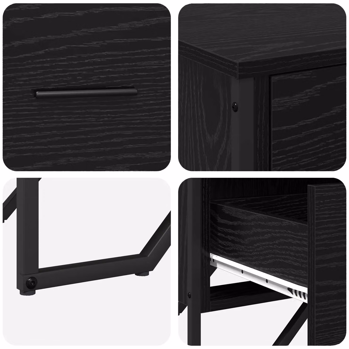 Berkfield Home Modern Black Oak Chest of Drawers in Engineered Wood, W: 91 cm, D: 35.5 cm, H: 74.5 cm – 5