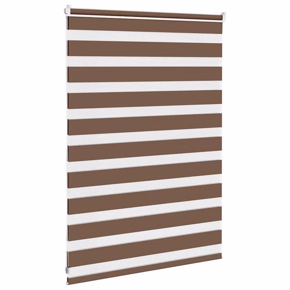 Berkfield Home Brown Polyester Zebra Blind W/H: 95.9 x 100 cm – 3