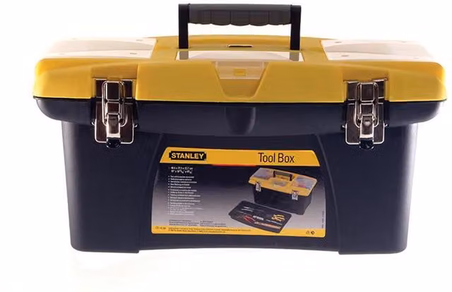 Stanley Jumbo Toolbox and Tray, Grey, Width: 41 cm