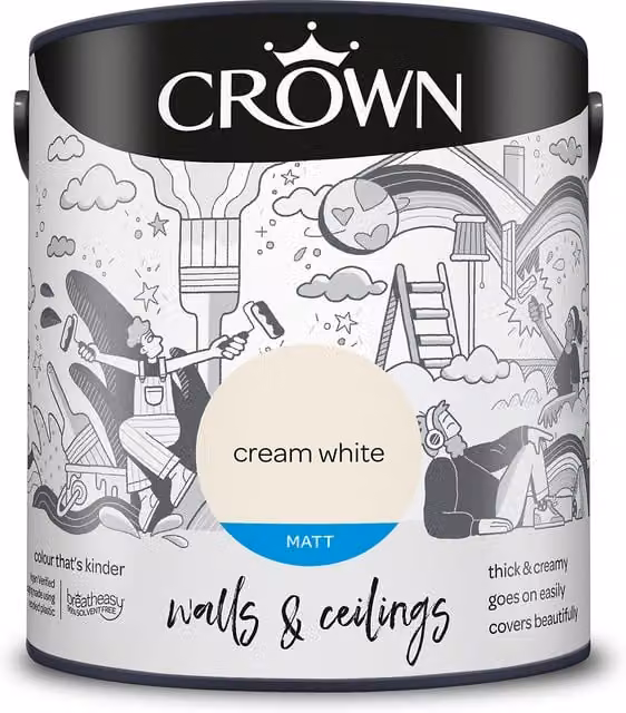 Crown Matt Breatheasy Water Based Dispersion Emulsion Paint in White