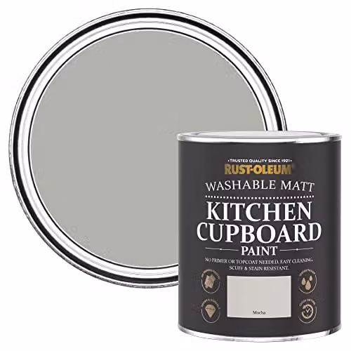Rust-Oleum Water Based Kitchen Cupboard Paint in Matt Grey/Brown Finish, 0.75 l – 1