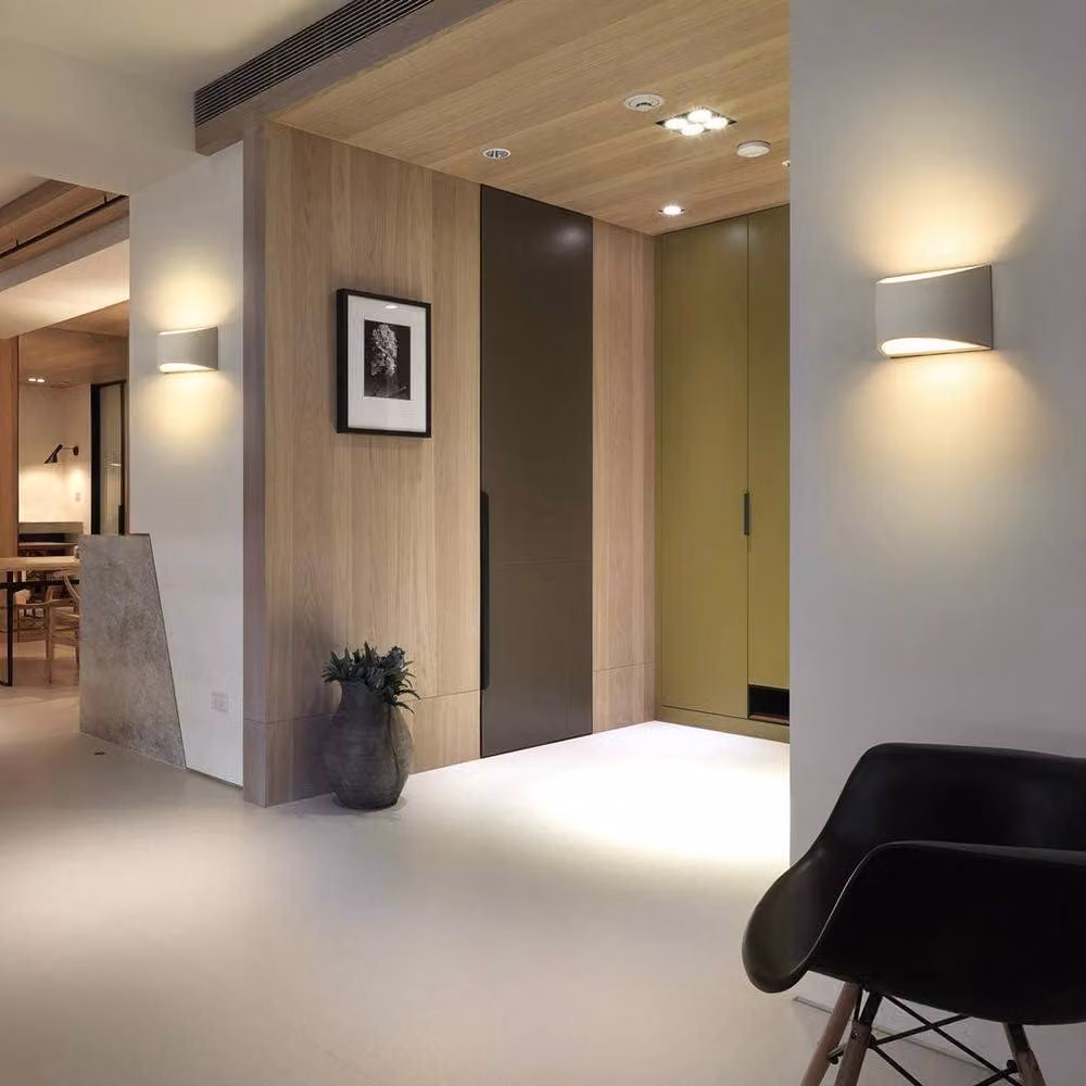 Goeco Pack of 2 Modern White Plaster LED Wall Lights with Warm White G9 Bulbs – 2