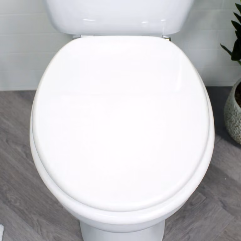 Showerdrape Norfolk Soft Close Beech Wooden Toilet Seat in White