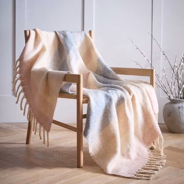 Portfolio Home Helsinki Checked Throwover Bed Blanket, Multicolour, W: 127 cm, D: 152 cm