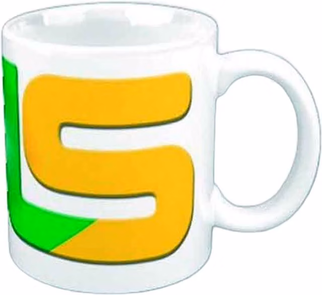 JLS White Stoneware Logo Mug