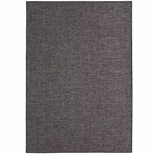 THE RUGS Dark Grey Solid Design Indoor and Outdoor Rug, W/D/H: 120 x 170 cm – 1
